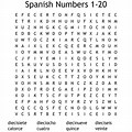 Spanish Numbers Word Search