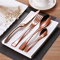 Stainless Cutlery Set in Rose Gold