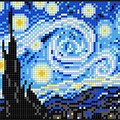 Starry Night Pixel Art Grid