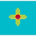 State Flag of New Mexico Turquoise Background