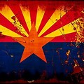 State of Arizona Flag Black with Flames Image