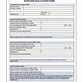 Supplier Performance Evaluation Form
