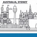 Sydney Famous Landmarks Drawing