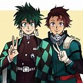 Tanjiro Deku and Naruto Fan Art