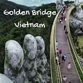 The Golden Hand Bridge On a World Map