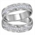 Twisted Dimoand Matching Wedding Bands for Him and Her