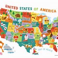 USA Map with Pictures for Kids