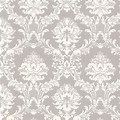 Vintage White and Gray Damask Wallpaper