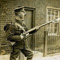 WW1 British Soldier Holding Pistol