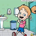 Walk to Bathroom Cartoon
