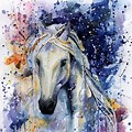 Watercolor Horse Abstract Art