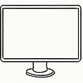 White Computer Monitor Drawing