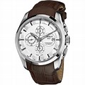 White Face Brown Leather Strap Watch