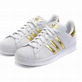 White and Gold Adidas Shoes