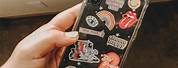 Aesthetic Black Flowers DIY Stickers of Phone Case
