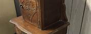 Antique Pull Out Oak Candlestick Telephone Cabinet