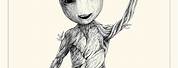 Baby Groot Black and White Photo Guardians of the Galaxy 2