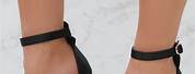 Black Ankle Strap Heels 1 Inch
