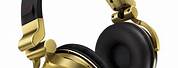Black and Gold Headphones DJ Style