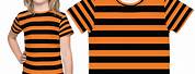 Black and Orange Horizontal Striped T-Shirt