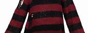 Black and Red Striped Sweater Reliance Trends