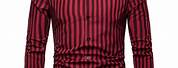 Black and Red Vertical Striped Shirt