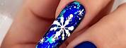 Blue Christmas Nail Art Designs