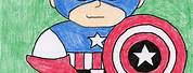 Captain America Drawing for Kids