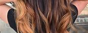 Caramel Balayage On Long Dark Brown Hair