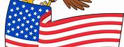 Cartoon Eagle with American Flag