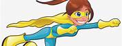 Cartoon Girl Superhero Flying