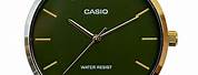 Casio Analog Watch with Green Band
