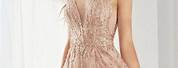 Champagne Rose Gold Wedding Dress