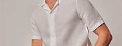 Collared Short Sleeve Linen Shirt