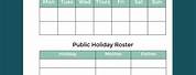 Custody Schedule Chart Template