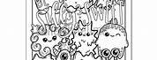 Cute Kawaii Monster Coloring Pages