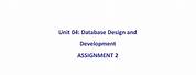 Database Design and Development Assignment
