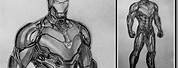 Detailed Sketch of Iron Man Mark 85 Suit