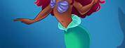 Disney Black Little Mermaid On White Background