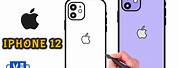 Drawing of an iPhone 12 with Apps