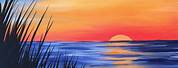 Easy Landscape Acrylic Painting Sunset