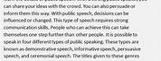 Examples of Public Speech About Life