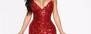 Fashion Nova Red Sequin Mini Dress