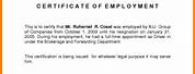 Full-Time Employment Certificate