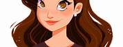 Girly Girl Cartoon Characters Honey Brown Hair