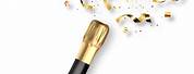 Golden Champagne Bottle with Confetti PNG