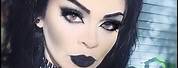 Gothic Woman Black Lipstick