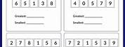 Greatest and Smallest Number Worksheets Class 1