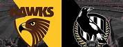 Hawks vs Collingwood AFL Logo