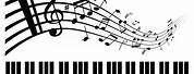 Image of Music Notes Coming Out Piano